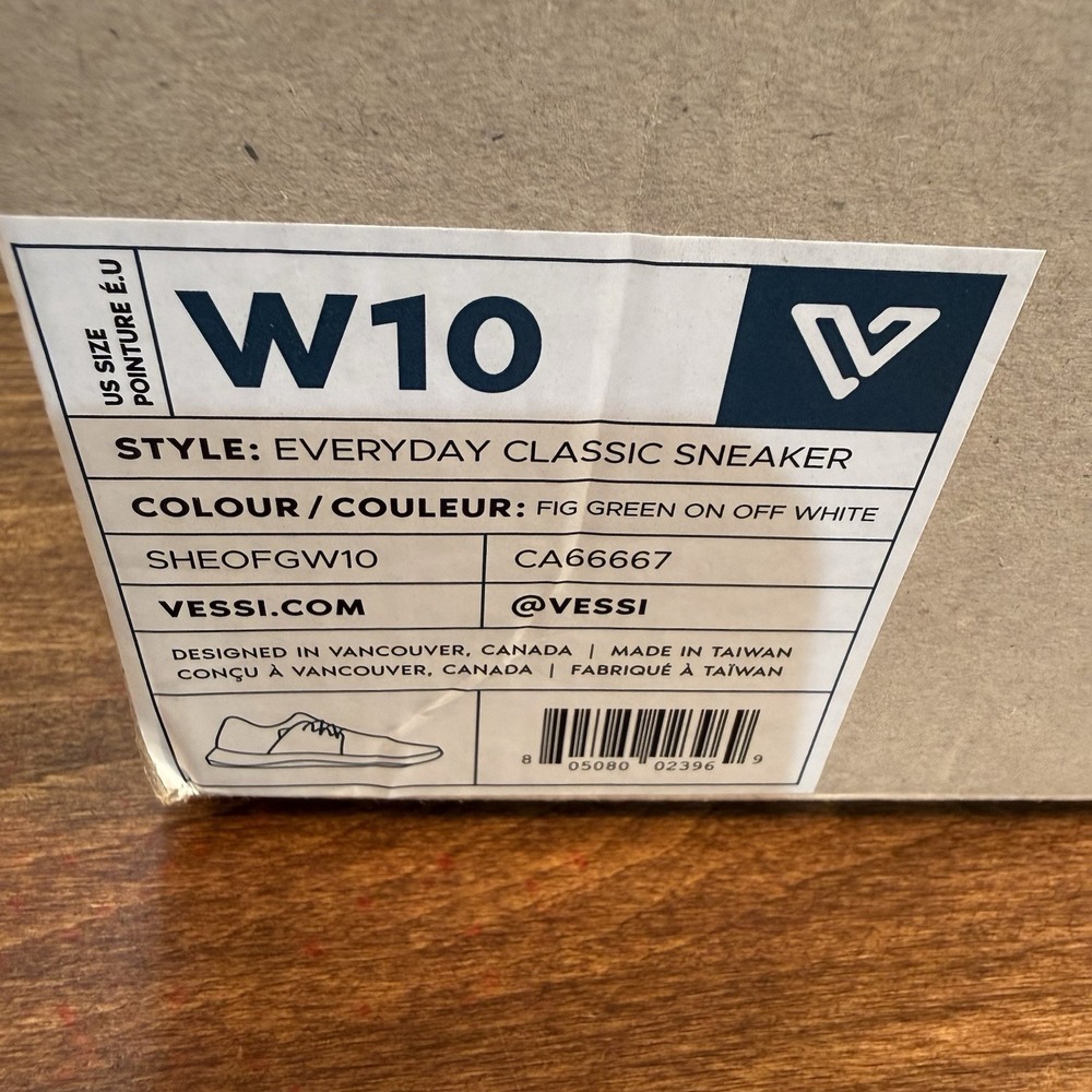 Vessi Women's Everyday Classic Sneaker Fig Green On Off White New In Box Size 10 - Picture 13 of 14